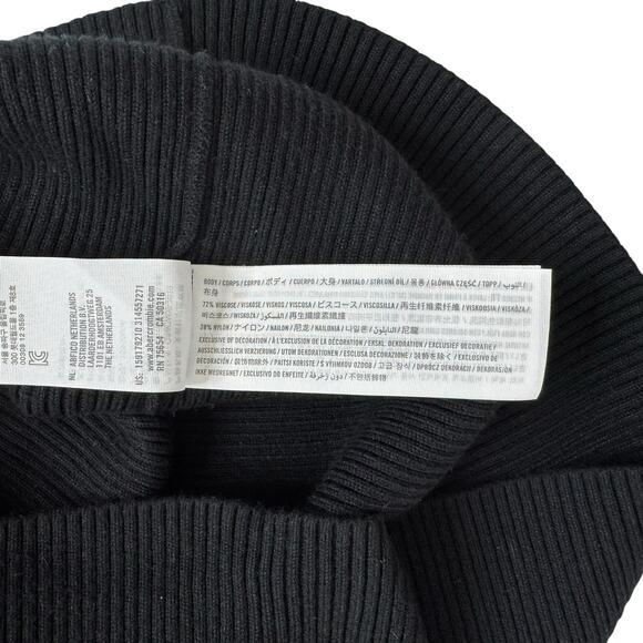 ABERCROMBIE & FITCH Ribbed Knit Cutout Midi Dress in Black Size Medium Sweater - Picture 7 of 9